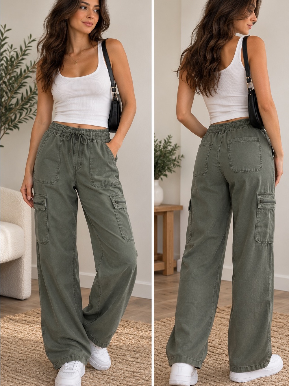 Buffalo David Bitton Women’s Relaxed Cargo Pants – Size L